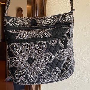 Vera Bradley Black and White Floral Shoulder Bag